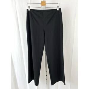 EILEEN FISHER Flat Front Side Zip Pants Wide Leg Trousers Black Size M
